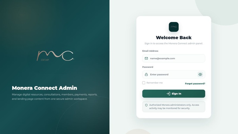 Monera Consulting - Admin Panel
